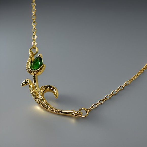 Gold 0.5 ct Jade Rose Zircon Pendant Necklace - Picture 7 of 16